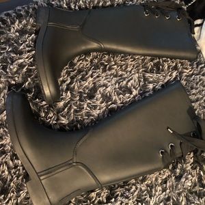 Black Coach rain boots. Size 6.